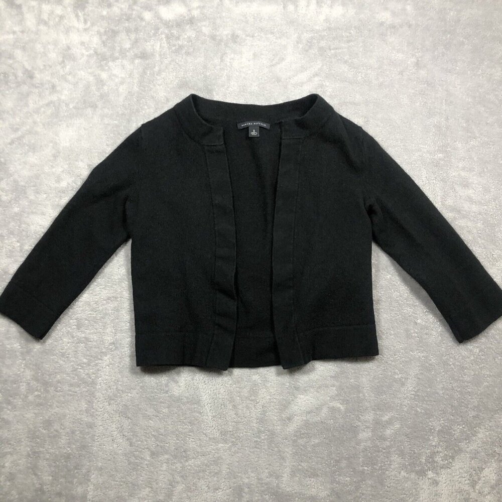 Banana Republic Cardigan Sweater Women Size Small Black Wool Business Casual